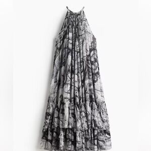 H&M x WHITE LOTUS patterned chiffon dress